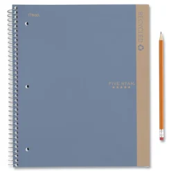 Online 11 in. x 8.5 in. Sheets Medium/College Rule 1-Subject Recycled Notebook - Randomly Assorted Cover Color Paper & Printables