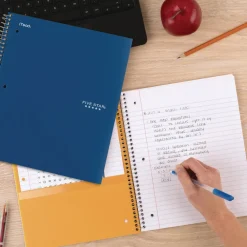 Outlet 11 in. x 9.13 in. Sheets Medium/College Rule 1-Subject Wirebound Notebook - Blue Cover Paper & Printables