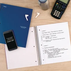 Outlet 11 in. x 9.13 in. Sheets Medium/College Rule 1-Subject Wirebound Notebook - Blue Cover Paper & Printables