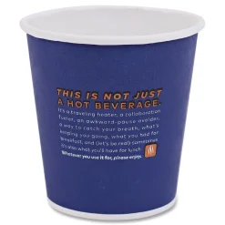 Outlet 10 oz. Design Hot Beverage Paper Cup - Blue (1000/Carton) Tabletop And Serveware