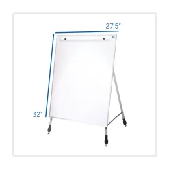 Discount 27.5 in. x 32 in. Adjustable Dry Erase Board - White Surface, Satin Aluminum Frame Office Presentation Supplies