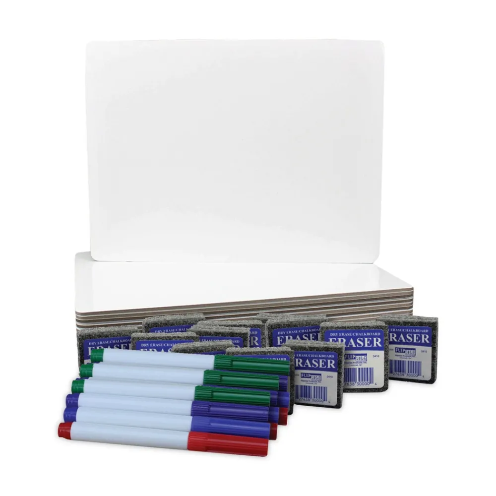 Hot 12 in. x 9 in. Dry Erase Board Set - White Surface (12/Pack) Office Presentation Supplies