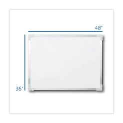 Outlet 48 in. x 36 in. Framed Dry Erase Board - White Surface, Satin Aluminum Frame Office Presentation Supplies
