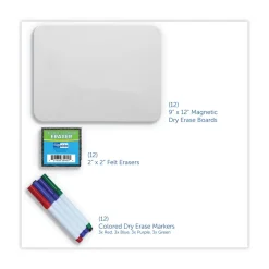 Sale 12 in. x 9 in. Magnetic Dry Erase Board Set - White Surface (12/Pack) Office Presentation Supplies