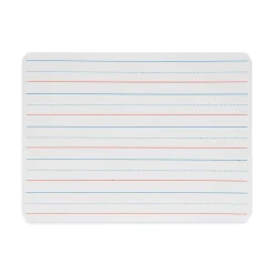 New 12 in. x 9 in. Magnetic 2-Sided Red/Blue Ruled Dry Erase Board - White Surface (12/Pack) Office Presentation Supplies