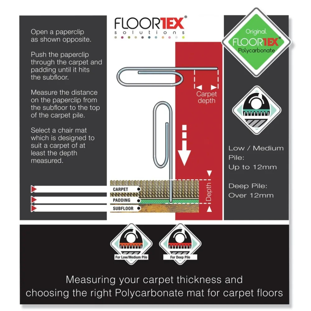 Sale 60 in. x 48 in. Cleartex Ultimat Polycarbonate Chair Mat for High Pile Carpets - Clear Office Furniture & Lighting