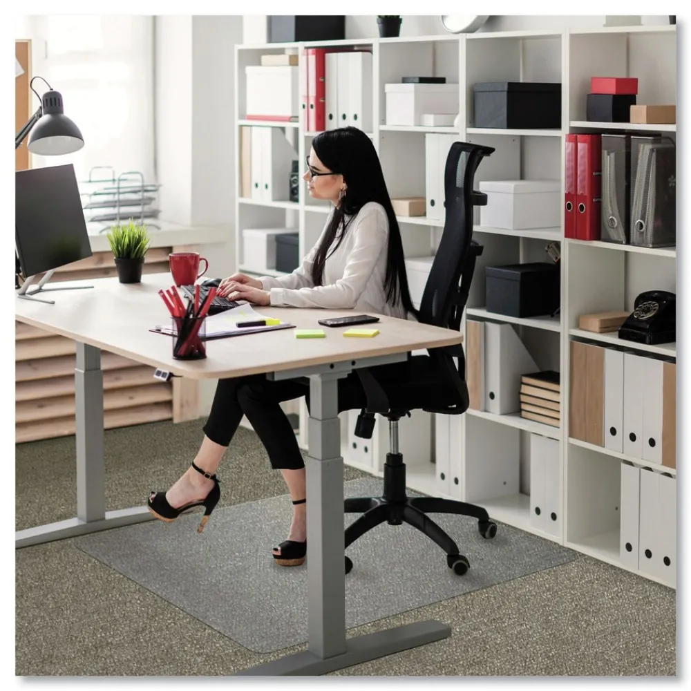 Sale 60 in. x 48 in. Cleartex Ultimat Polycarbonate Chair Mat for High Pile Carpets - Clear Office Furniture & Lighting