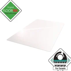 New Cleartex Ultimat 48 in. x 60 in. Polycarbonate Chair Mat for Low/Medium Pile Carpet - Clear Office Furniture & Lighting