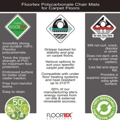 New Cleartex Ultimat 48 in. x 60 in. Polycarbonate Chair Mat for Low/Medium Pile Carpet - Clear Office Furniture & Lighting