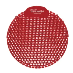 Discount S7-F-005I030M-82-AAA10-00 Slant7 with Terminator Urinal Screen - Forest Scent, Red (30/Carton) Cleaning & Janitorial Supplies