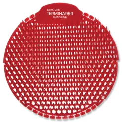 Outlet S7-F-005I030M-82-AAA10-00 Slant7 with Terminator Urinal Screen - Forest Scent, Red (5/Box) Cleaning & Janitorial Supplies