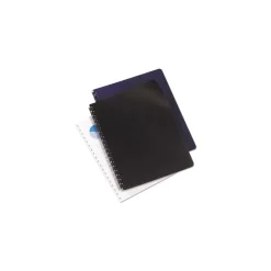 New 11.25 in. x 8.75 in. Leather-Look Unpunched Presentation Covers for Binding Systems - Navy (100 Sets/Box) Binders & Binding Supplies