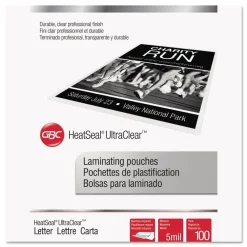 Online UltraClear 9 in. x 11.5 in. 5 mil Thermal Laminating Pouches - Gloss Clear (100/Pack) Office Presentation Supplies