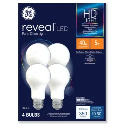Hot Reveal 5 Watts HDPlus LED A19 Light Bulb (4/Pack) Office Furniture & Lighting