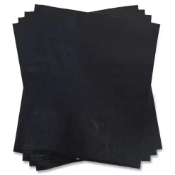 New 1401 4000-Piece/Carton 1-Ply 9 in. x 4.5 in. Cocktail Napkins - Black Paper & Dispensers