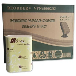 6.5 x 5 Premium Interfold Pop-Up Dispenser Napkin - Brown (6000/Carton) Cleaning & Janitorial Supplies