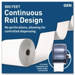 Sale G2820 1-Ply 8 in. x 800 ft. Hardwound Roll Towels - White (6/Carton) Paper & Dispensers