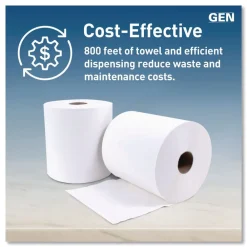 Sale G2820 1-Ply 8 in. x 800 ft. Hardwound Roll Towels - White (6/Carton) Paper & Dispensers