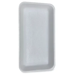 15PWH 14.44 in. x 7.88 in. x 1.37 in. #15P Meat Trays - White (200/Carton) Tabletop And Serveware
