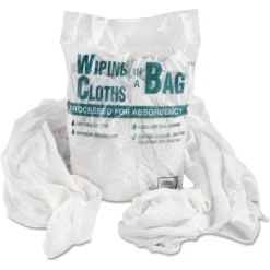 Hot 1 lbs. Bag-A-Rags Reusable Cotton Wiping Cloths - White (1/Pack) Cleaning & Janitorial Supplies