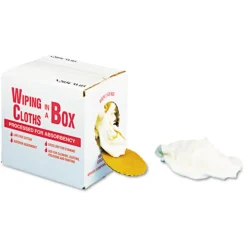 Online 5 lbs. Multipurpose Reusable Cotton Wiping Cloths - White (1/Box) Cleaning & Janitorial Supplies