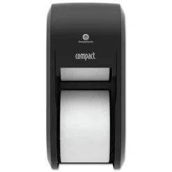 Clearance Compact Vertical 2-Roll 14.06 in. x 6.69 in. x 8.19 in. Coreless Tissue Dispenser - Black (1/Carton) Paper & Dispensers
