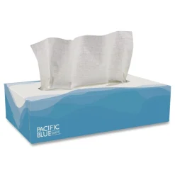 Online 48100 Pacific Blue 2-Ply Select Facial Tissue in Flat Box - White (100-Sheets/Box, 30-Boxes/Carton) Paper & Dispensers