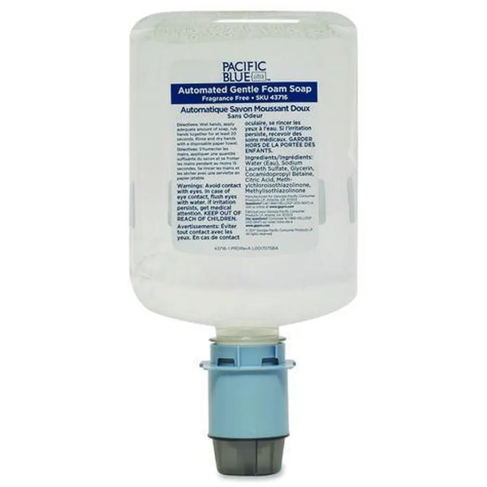 Hot 43716 Pacific Blue Ultra 1200 mL Automated Foam Soap Refill - Fragrance-Free (3/Carton) Skin Care & Personal Hygiene