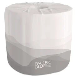 2-Ply Septic Safe Pacific Blue Basic Embossed Bathroom Tissue - White (80 Rolls/Carton) Cleaning & Janitorial Supplies