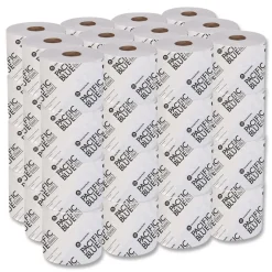 Clearance Pacific Blue Basic 1-Ply Septic Safe High-Capacity Bathroom Tissue - White (1500/Roll, 48/Carton) Paper & Dispensers