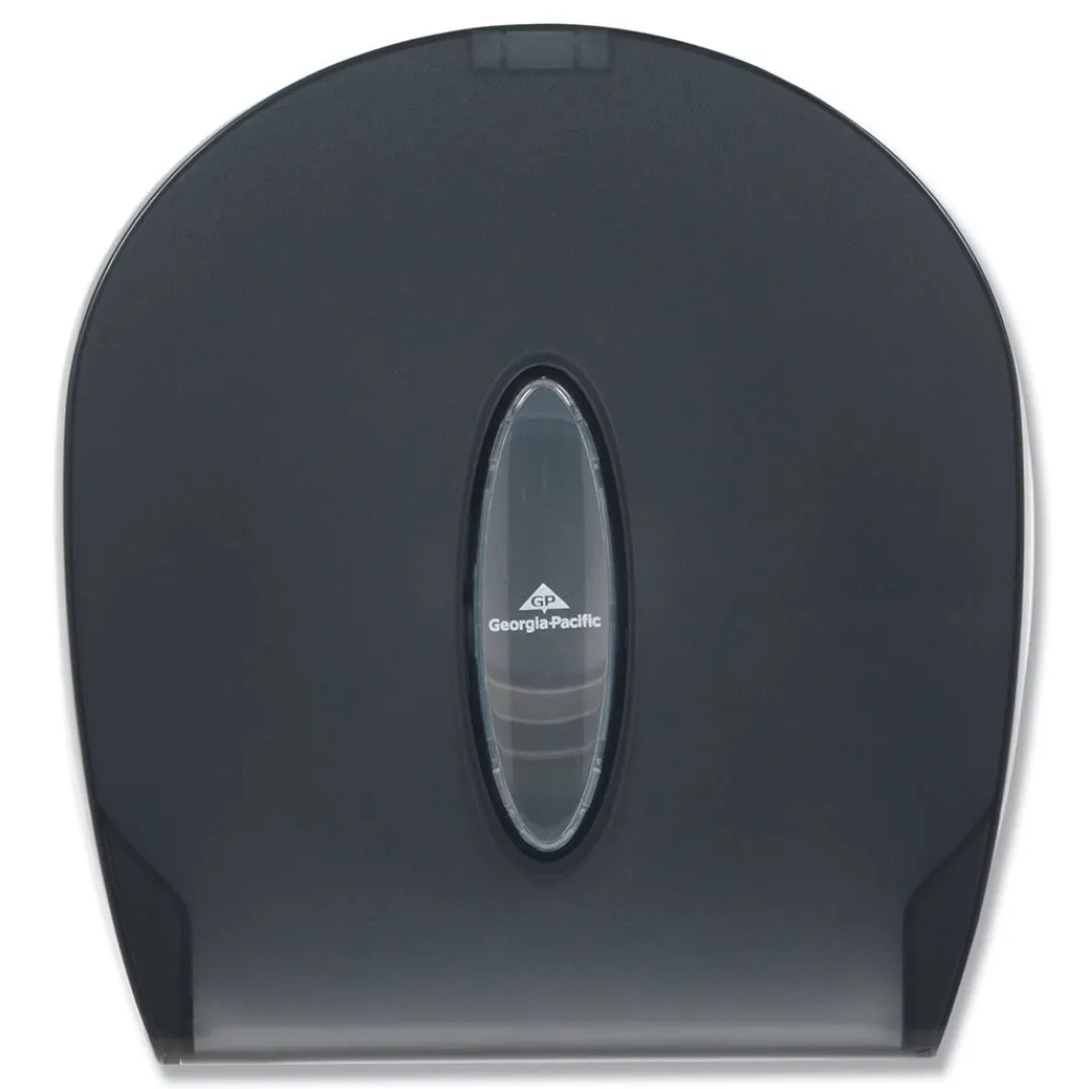 Hot 10.6 in. x 5.4 in. x 11.3 in. Jumbo Jr. Single Roll Bathroom Tissue Dispenser - Translucent Smoke Paper & Dispensers