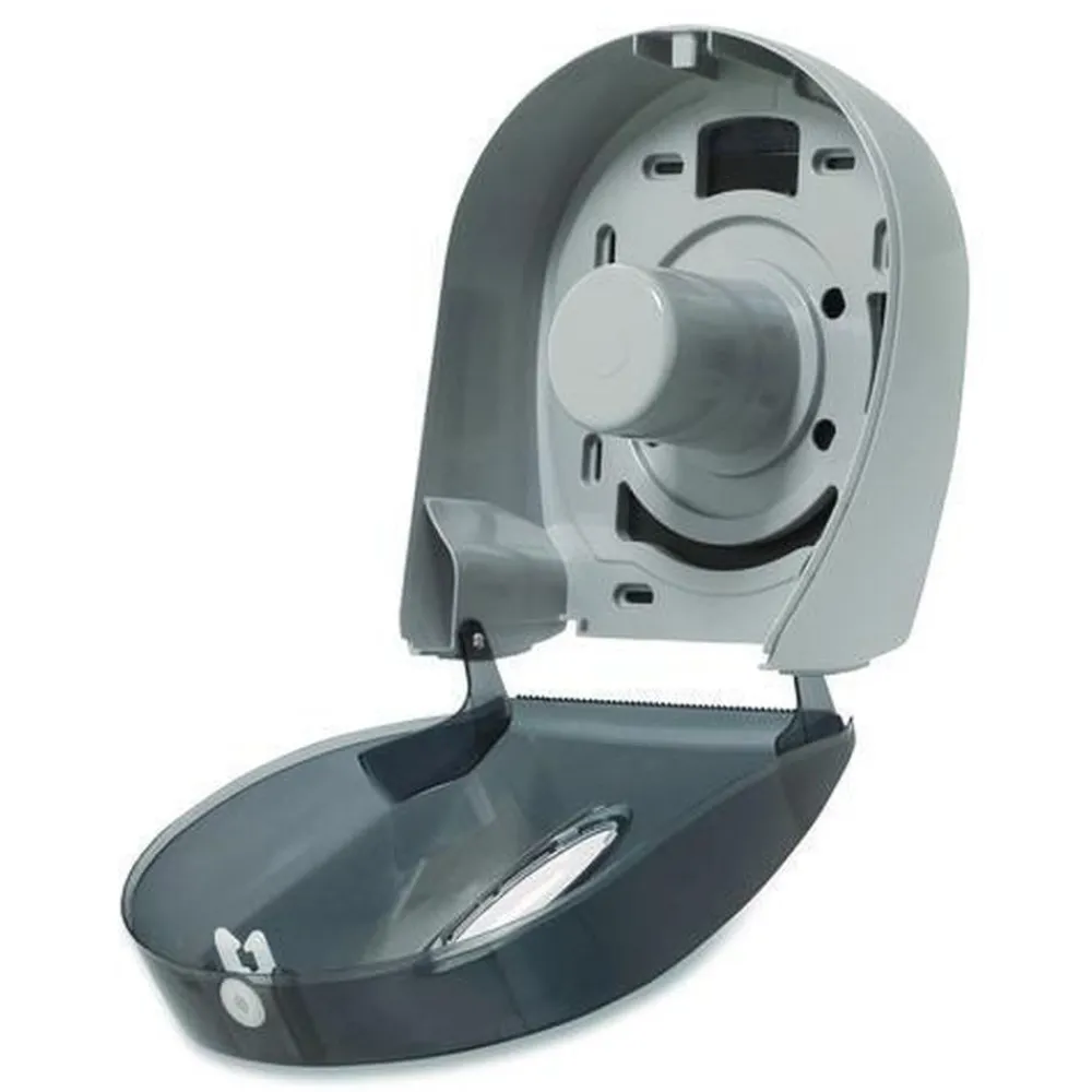 Hot 10.6 in. x 5.4 in. x 11.3 in. Jumbo Jr. Single Roll Bathroom Tissue Dispenser - Translucent Smoke Paper & Dispensers
