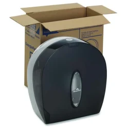 Hot 10.6 in. x 5.4 in. x 11.3 in. Jumbo Jr. Single Roll Bathroom Tissue Dispenser - Translucent Smoke Paper & Dispensers