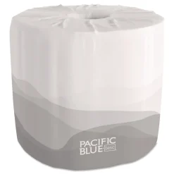 Discount 19881/01 1-Ply Pacific Blue Basic Embossed Septic Safe Bathroom Tissue - White (80 Rolls/Carton) Paper & Dispensers