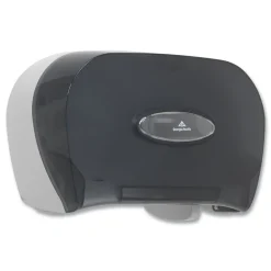 Hot 13.56 in. x 5.75 in. x 8.63 in. 2-Roll Bathroom Tissue Dispenser - Smoke Paper & Dispensers