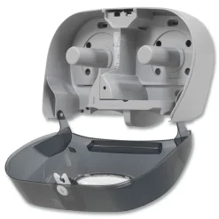 Hot 13.56 in. x 5.75 in. x 8.63 in. 2-Roll Bathroom Tissue Dispenser - Smoke Paper & Dispensers