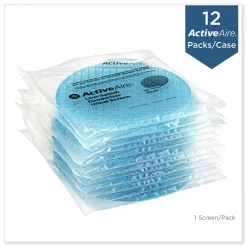 Hot ActiveAire Deodorizer Urinal Screen with Side Tab - Coastal Breeze Scent, Blue (12/Carton) Odor Control