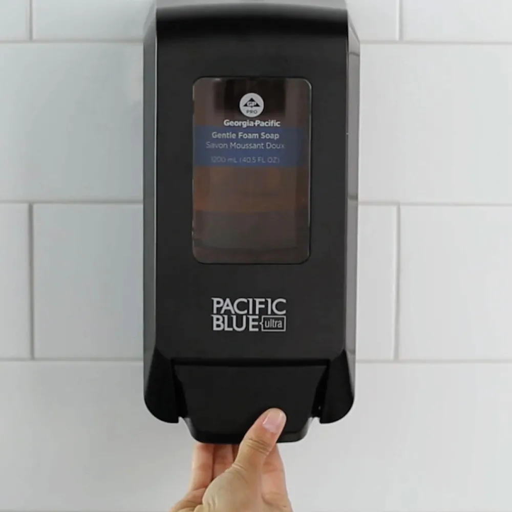 Outlet Pacific Blue Ultra 5.6 in. x 4.4 in. x 11.5 in. 1200 mL Refill Soap/Sanitizer Dispenser - Black (1/Carton) Skin Care & Personal Hygiene
