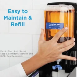 Outlet Pacific Blue Ultra 5.6 in. x 4.4 in. x 11.5 in. 1200 mL Refill Soap/Sanitizer Dispenser - Black (1/Carton) Skin Care & Personal Hygiene