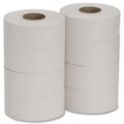 Hot 2000 ft. 1 Ply Jumbo Jr. Bath Tissue Rolls - White (8/Carton) Cleaning & Janitorial Supplies