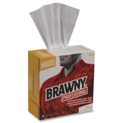 Clearance 29316 9.1 in. x 12.5 in. Lightweight Disposable Shop Towel - White (200/Box) Paper & Dispensers