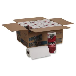 New 20085 11 in. x 9.38 in. 1-Ply Premium DRC Perforated Roll Wipers - Unscented, White (20 Rolls/Carton) Paper & Dispensers