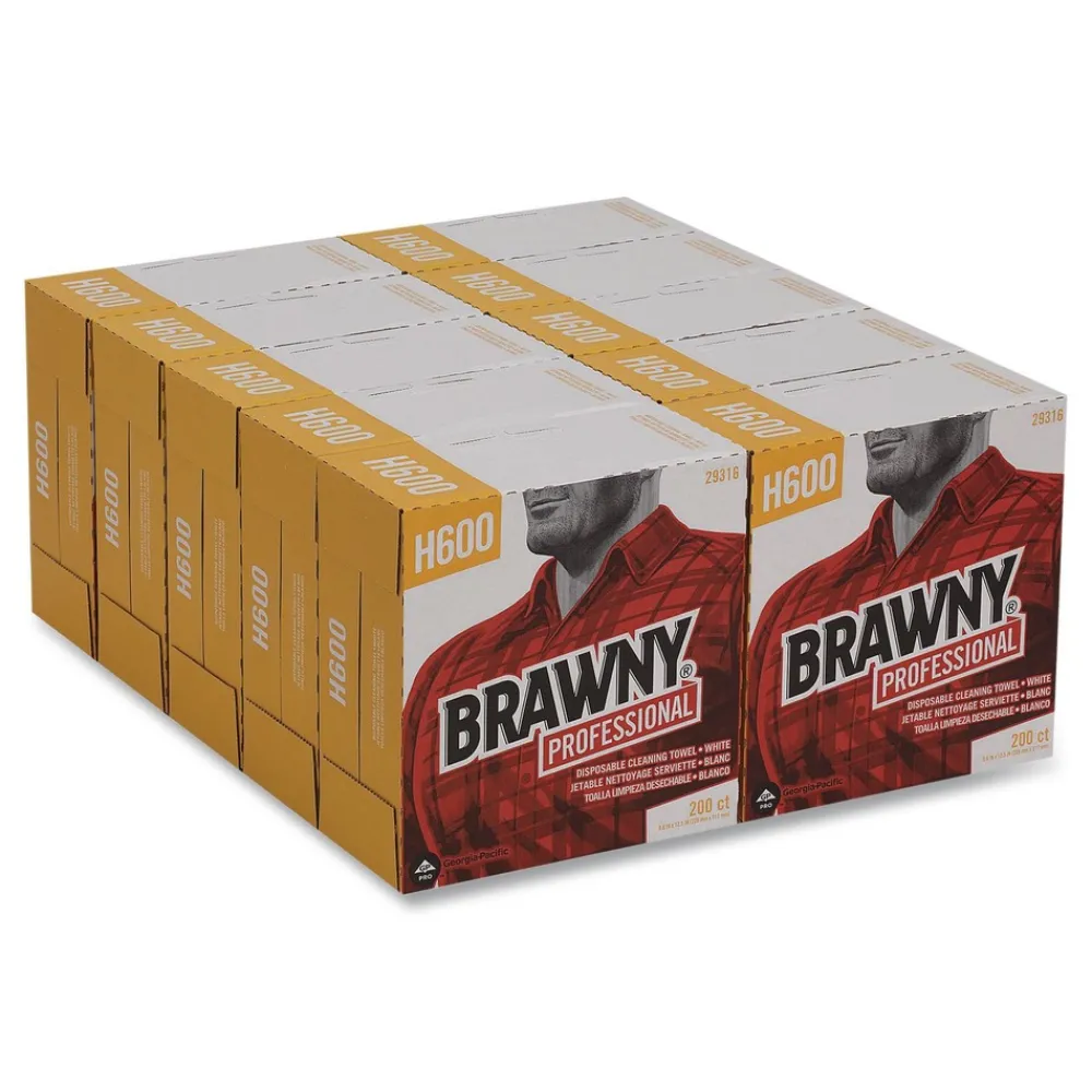 Outlet 29316 9.1 x 12.5 Lightweight Disposable Shop Towels - White (2000/Carton) Cleaning & Janitorial Supplies