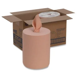 Online 10 in. x 13 in. 1-Ply Medium-Duty Wiper Refill - Unscented, Orange (2 Rolls/Carton) Paper & Dispensers