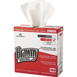 9.25 in. x 16.69 in. 4-Ply Medium Duty Scrim Reinforced Wipers - Unscented, White (166/Box, 5-Boxes/Carton) Cleaning & Janitorial Supplies