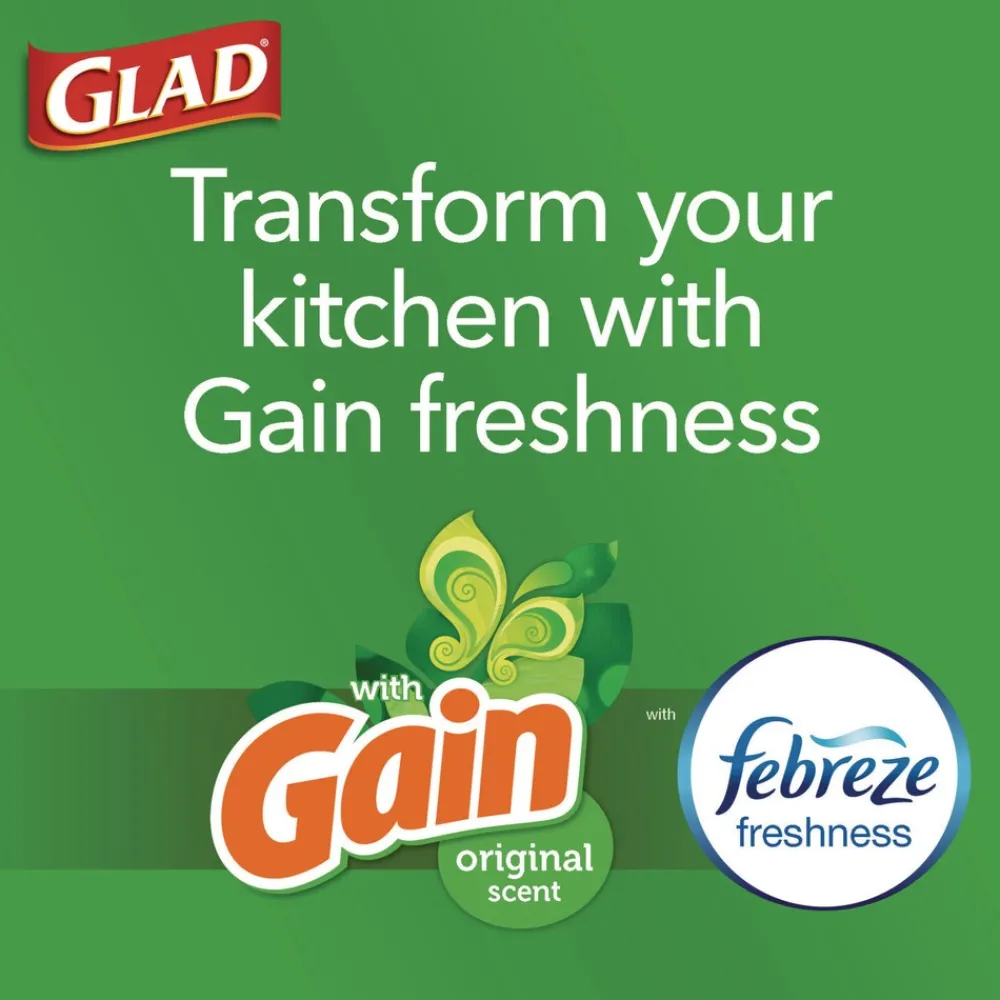 ForceFlex 24 in. x 27.38 in. 13 Gallon Kitchen Drawstring Trash Bags - Gain Original Scent/White (240/Carton) Cleaning & Janitorial Supplies