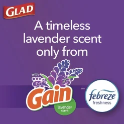 New ForceFlex 24 in. x 27.38 in. 13 Gallon Kitchen Drawstring Trash Bags - Gain Lavender Scent/White (240/Carton) Cleaning & Janitorial Supplies