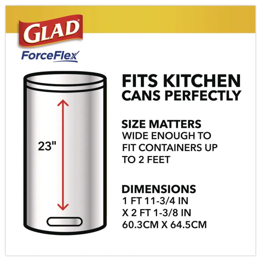 New ForceFlex Kitchen Drawstring Trash Bags, Drawstring, 13 gal, Unscented, 23.47 x 25.38, White, 110 Bags/Box, 3 Boxes/Carton Trash & Waste Bins