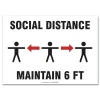 New 10 in. x 7 in. Wall 3-Human/Arrows Social Distance Signs - White (10/Pack) Floor Signs