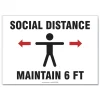 Clearance 14 in. x 10 in. Wall Human/Arrows Social Distance Signs - White (10/Pack) Floor Signs